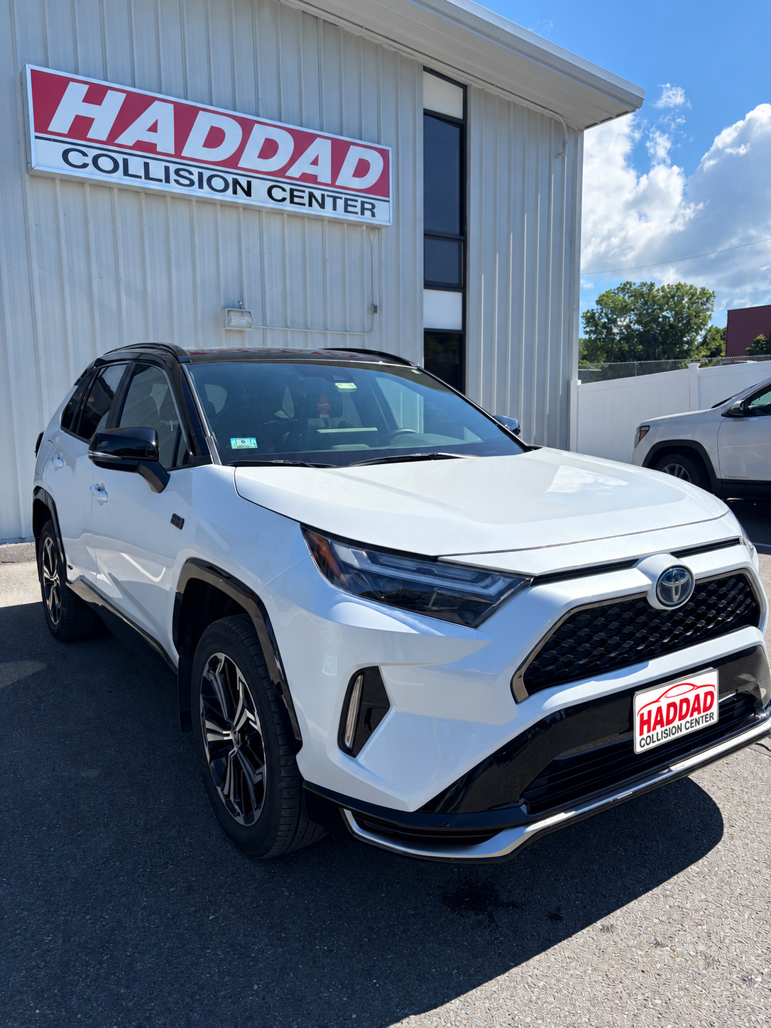 White Toyota RAV4 after collision repair